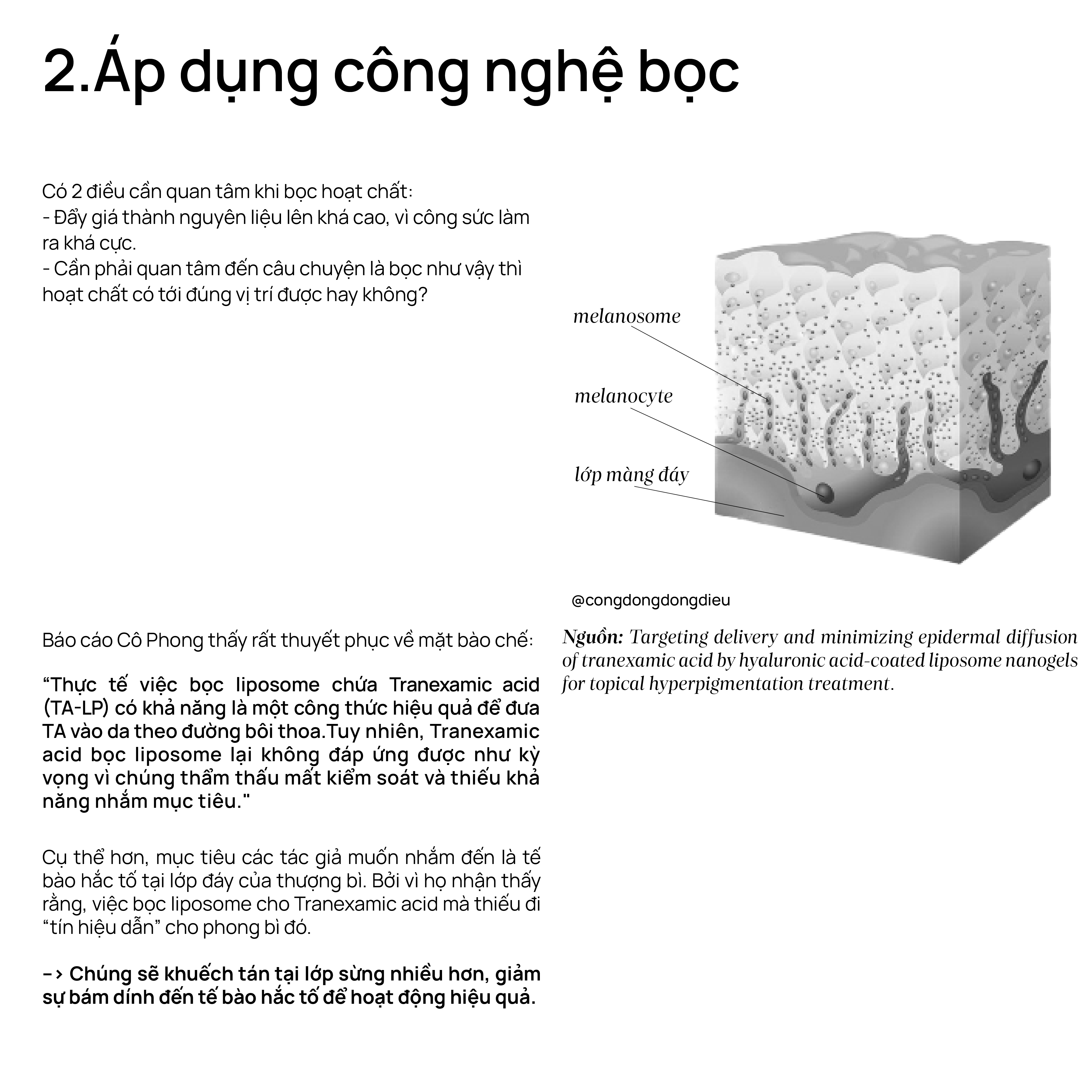 Áp dụng công nghệ bọc cho Tranexamic acid