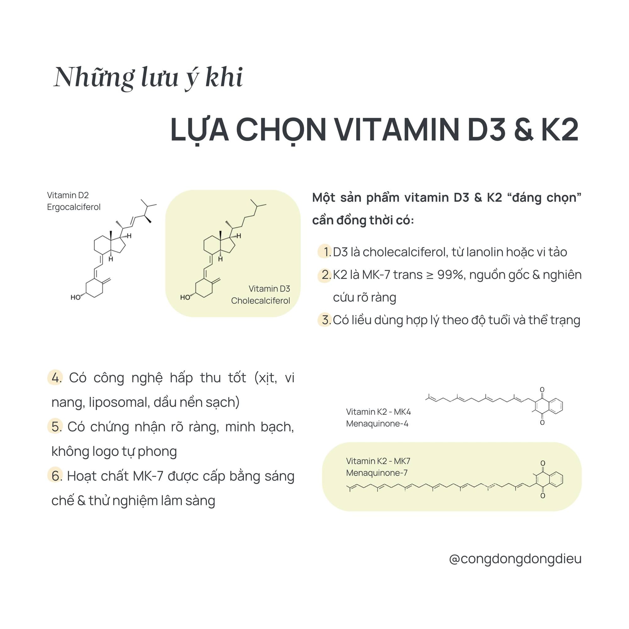 5 Tiêu chí lựa chọn Vitamin D3-K2 người tiêu dùng cần biết